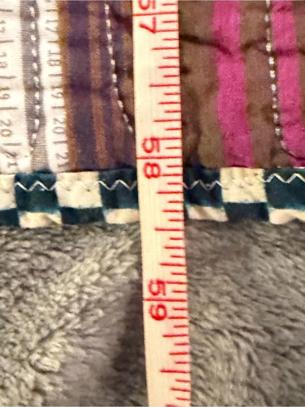 Patchwork Stripe Quilted Throw in Multi-Color